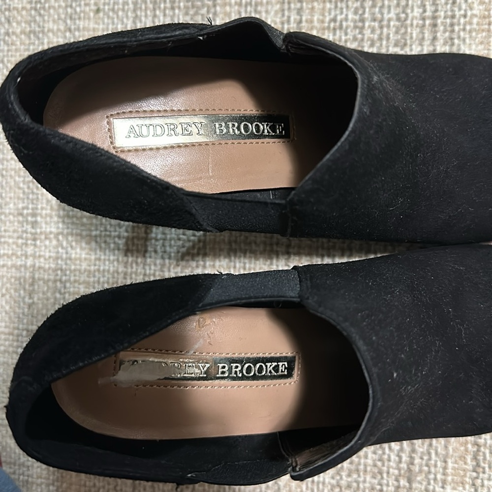 Black Suede Heeled Booties - Picture 6 of 6